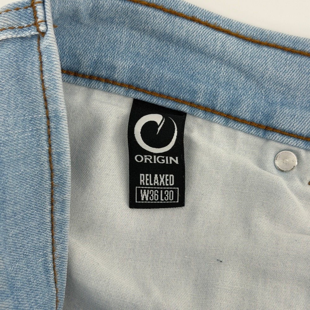Origin Jeans Mens 40x29 (Tag 36x30) Light Blue Straight Leg Denim Made in USA - Picture 13 of 16